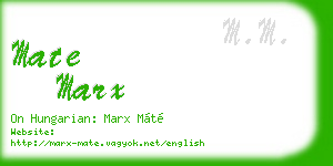 mate marx business card