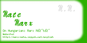 mate marx business card